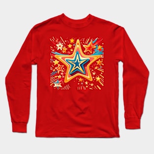 Stellar Charm - 'Star!' Amid Gleeful Explosions and Hearts Tee Long Sleeve T-Shirt